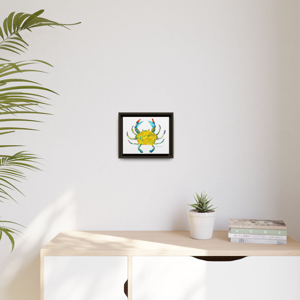 Colorful Crab Matte Canvas Print (Framed) - By Hayes Hitchcock
