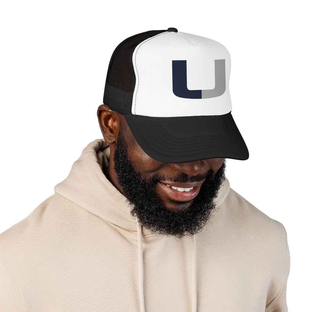 Trucker Hat – Navy & Gray Split 'U' Patch Cap