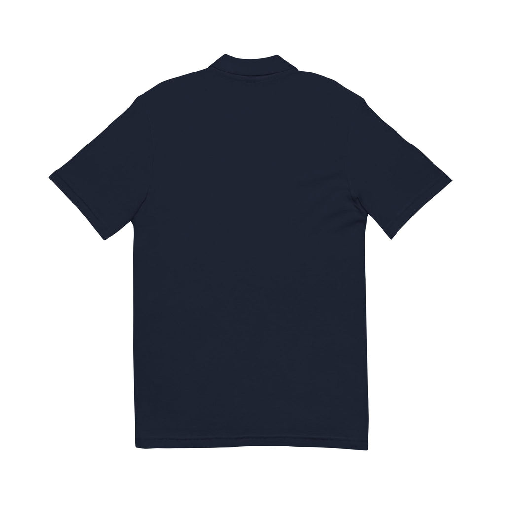 Shield Polo Shirt — Classic Crest Logo on Heather Gray (Heat Press)