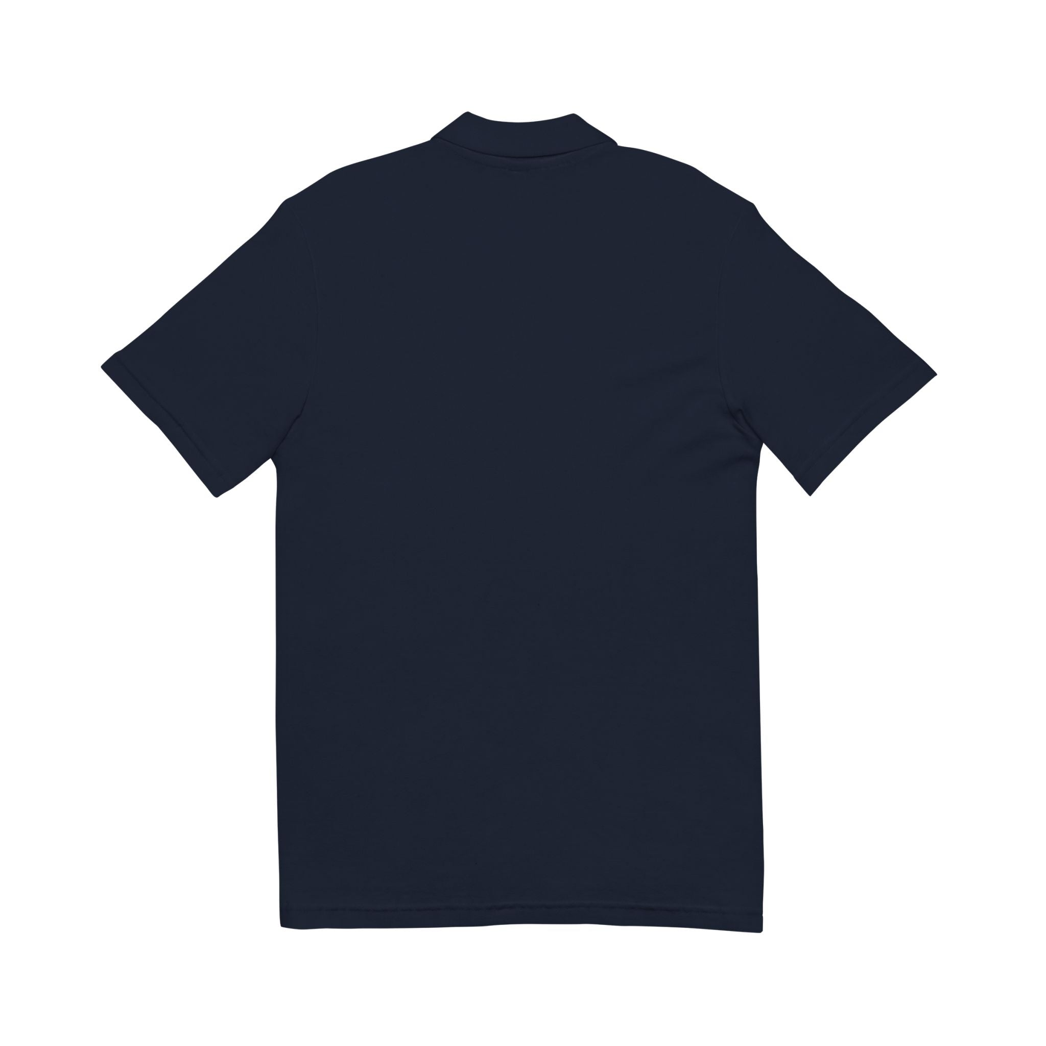 Shield Polo Shirt — Classic Crest Logo on Heather Gray (Heat Press)