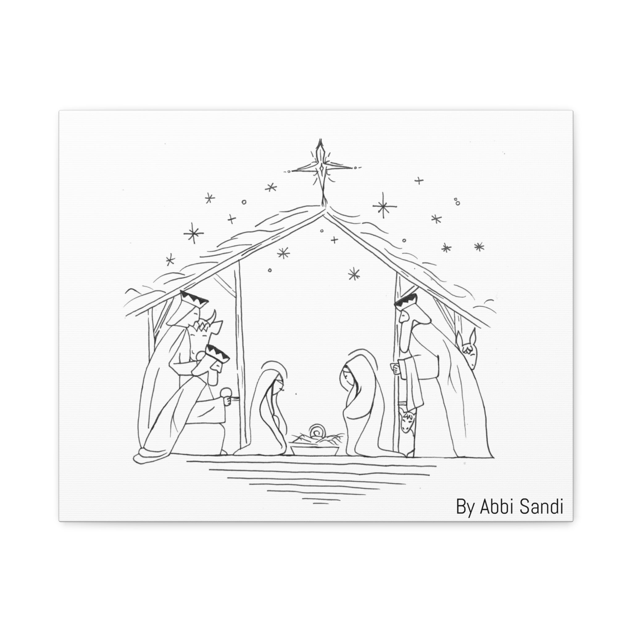 Nativity Scene Canvas Wall Art, BY Abbi Sandi