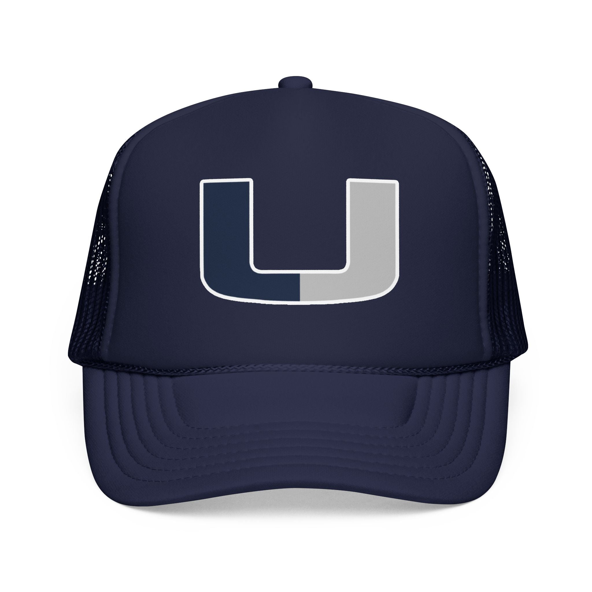 Trucker Hat – Navy & Gray Split 'U' Patch Cap