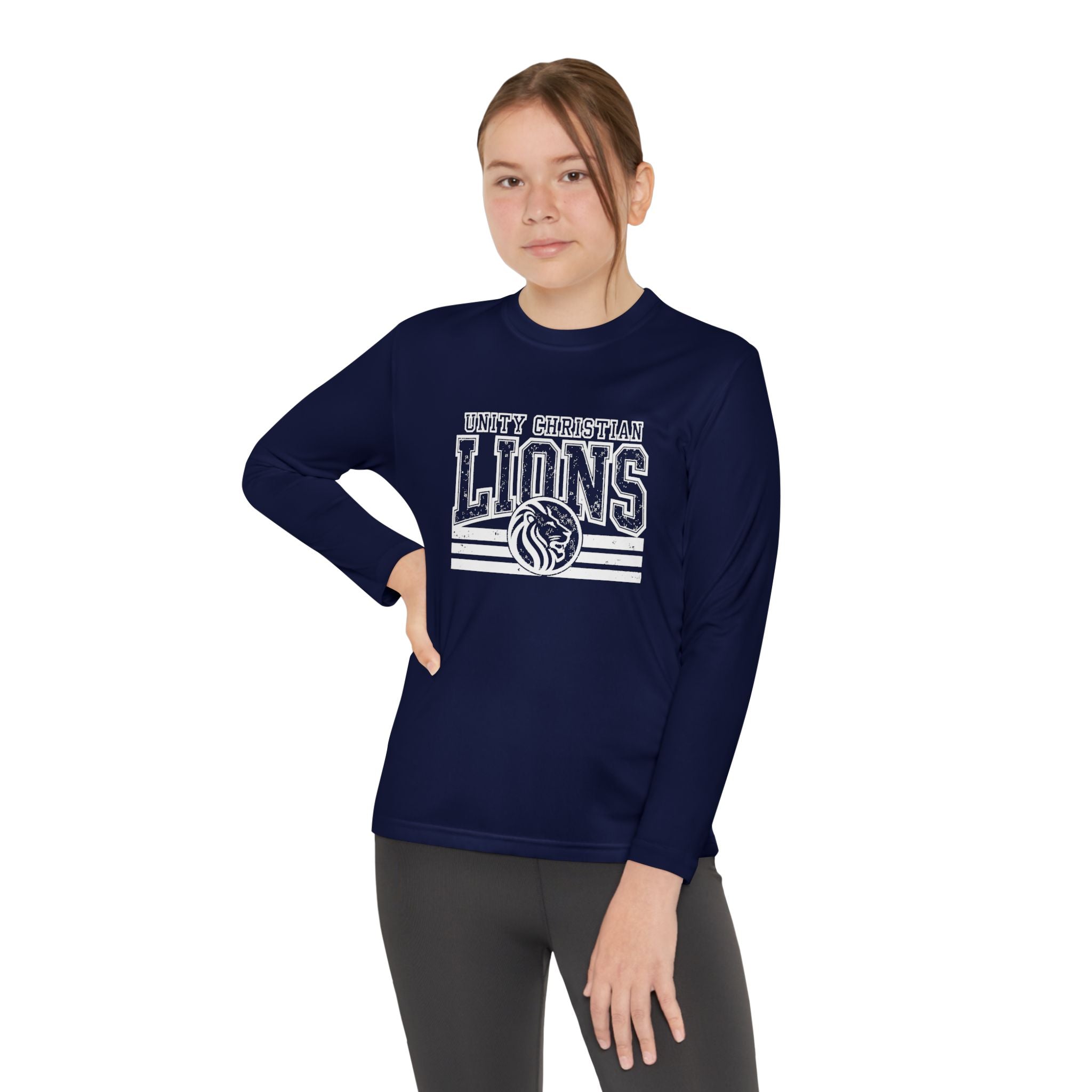 Youth Long Sleeve Competitor Tee — Lions Team Athletic Shirt (School Spirit)