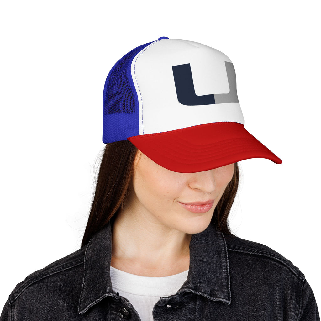 Trucker Hat – Navy & Gray Split 'U' Patch Cap