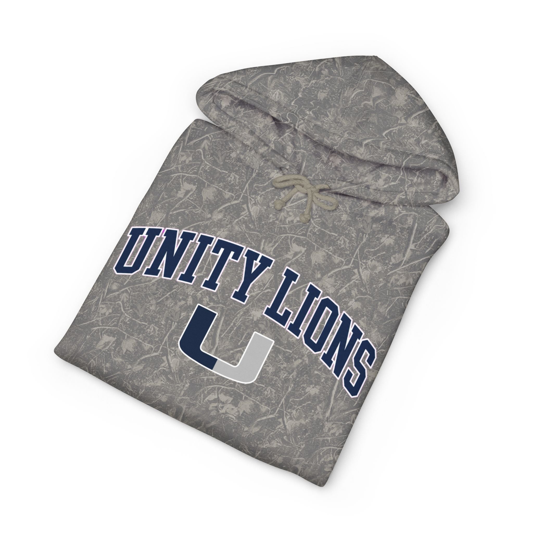 Unity Lions Hooded Sweatshirt — Camo Grey School Spirit Hoodie