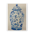 Decorative Canvas Art Print - Blue Floral Vase - BY Moses Lopez