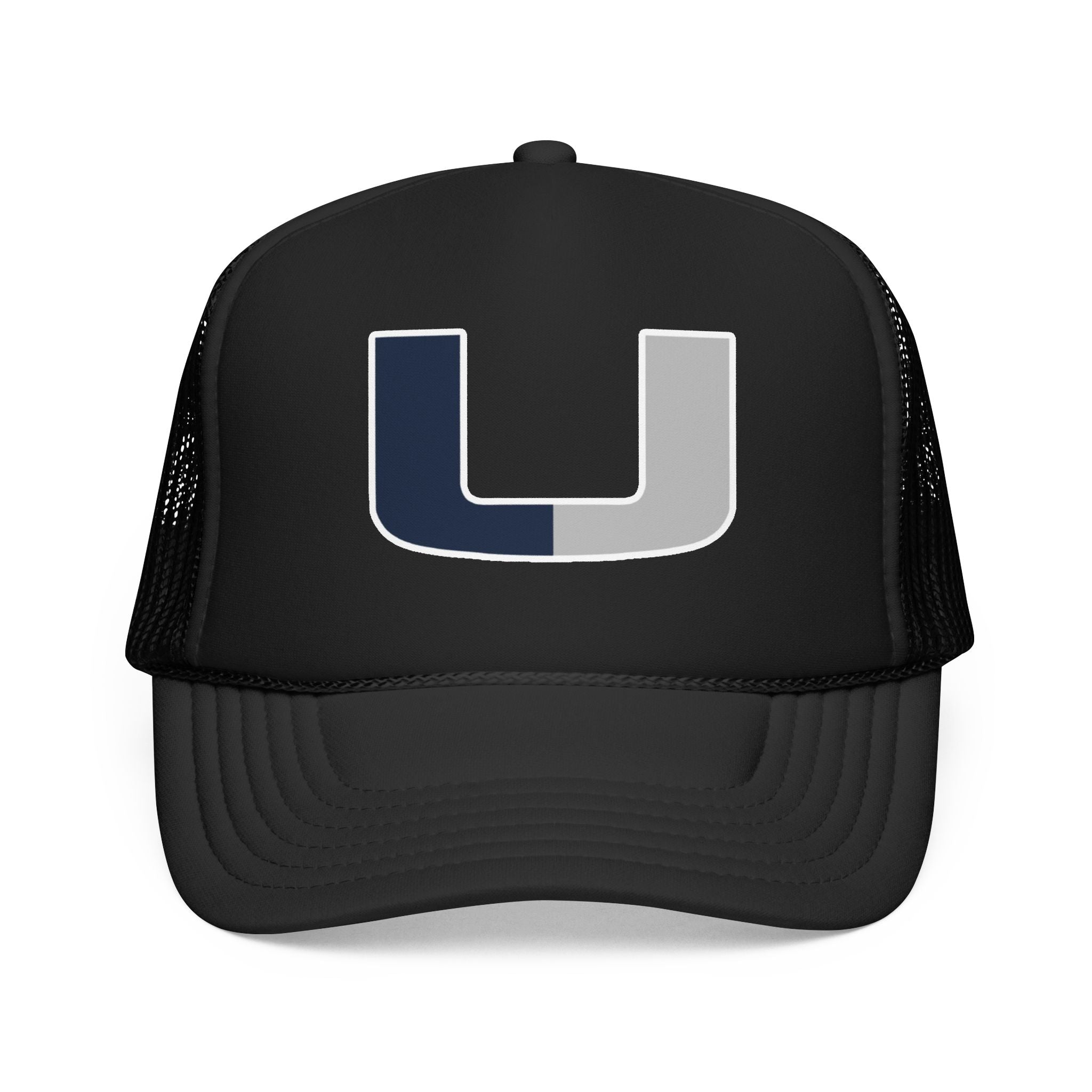 Trucker Hat – Navy & Gray Split 'U' Patch Cap