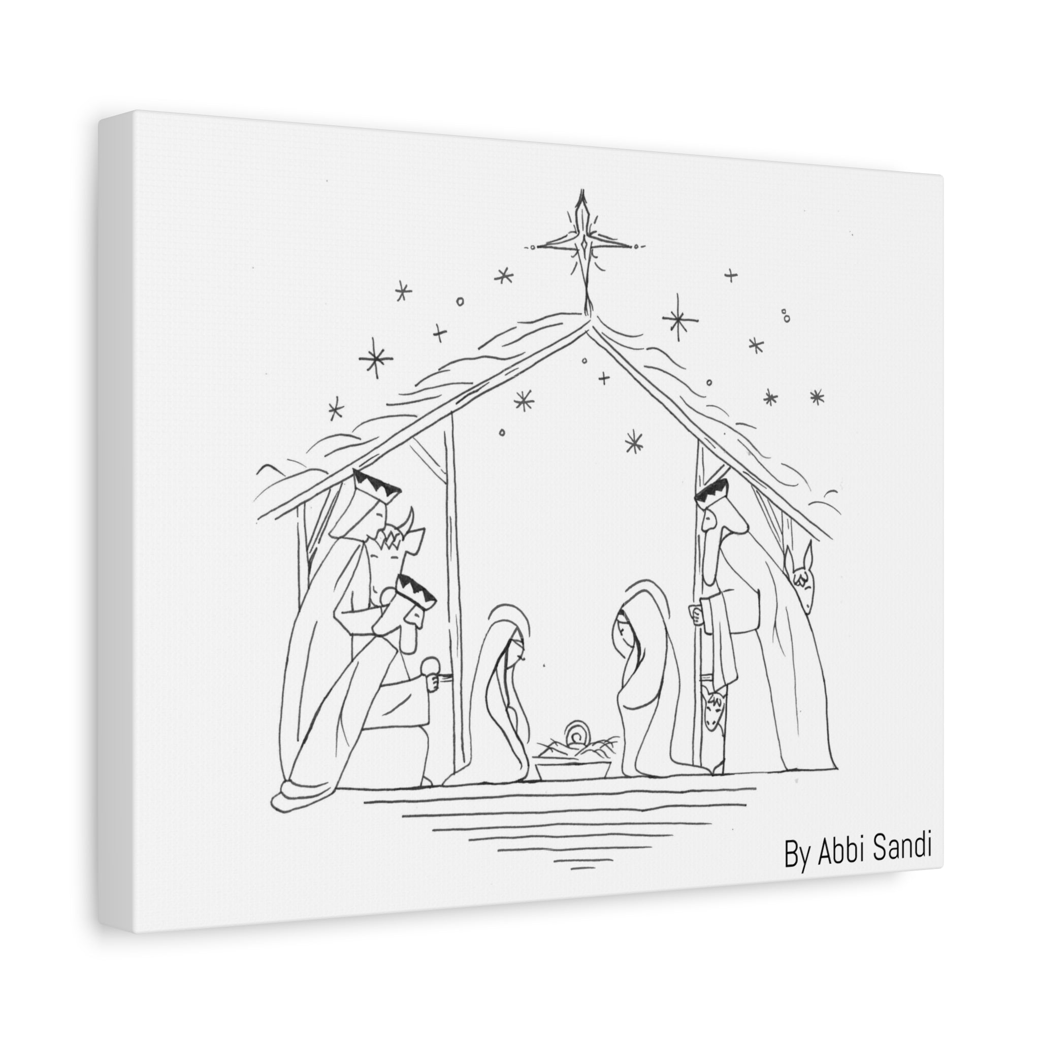 Nativity Scene Canvas Wall Art, BY Abbi Sandi