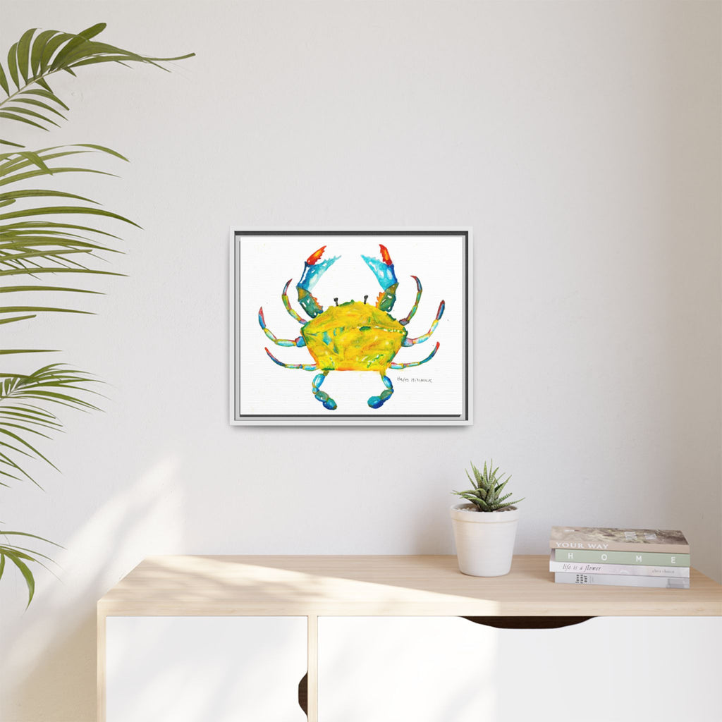 Colorful Crab Matte Canvas Print (Framed) - By Hayes Hitchcock