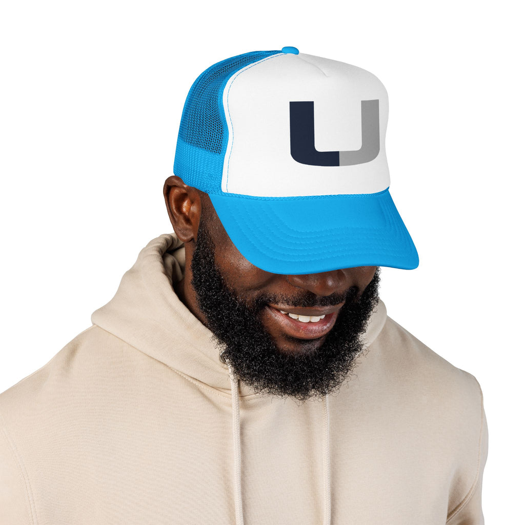 Trucker Hat – Navy & Gray Split 'U' Patch Cap
