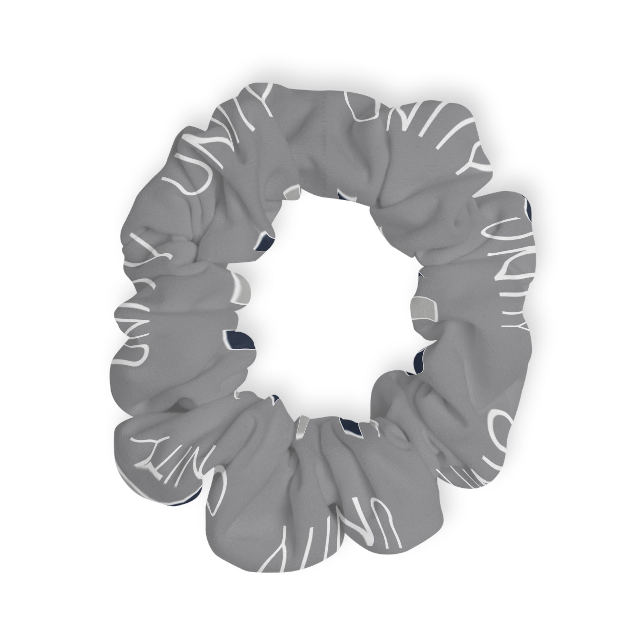 Stylish Grey Pattern Scrunchie for Effortless Hair Elevation
