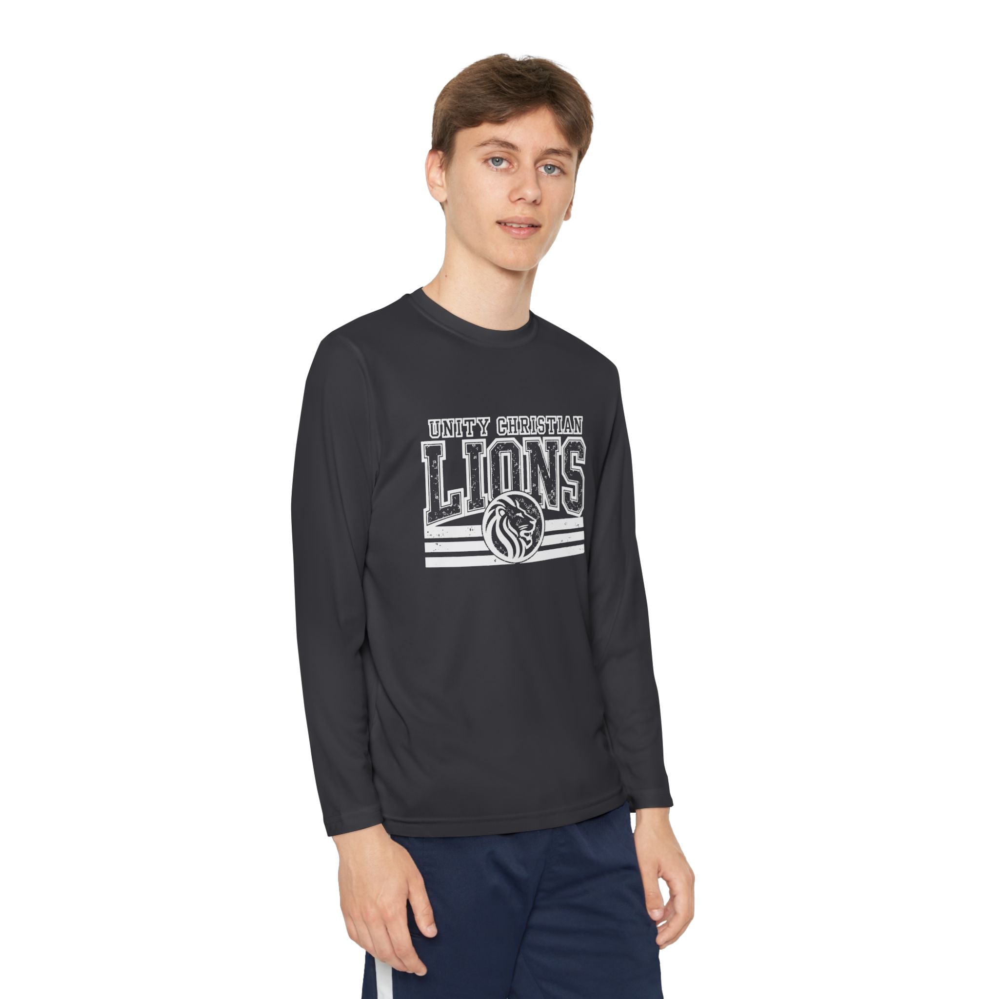Youth Long Sleeve Competitor Tee — Lions Team Athletic Shirt (School Spirit)