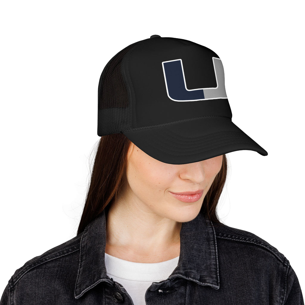 Trucker Hat – Navy & Gray Split 'U' Patch Cap