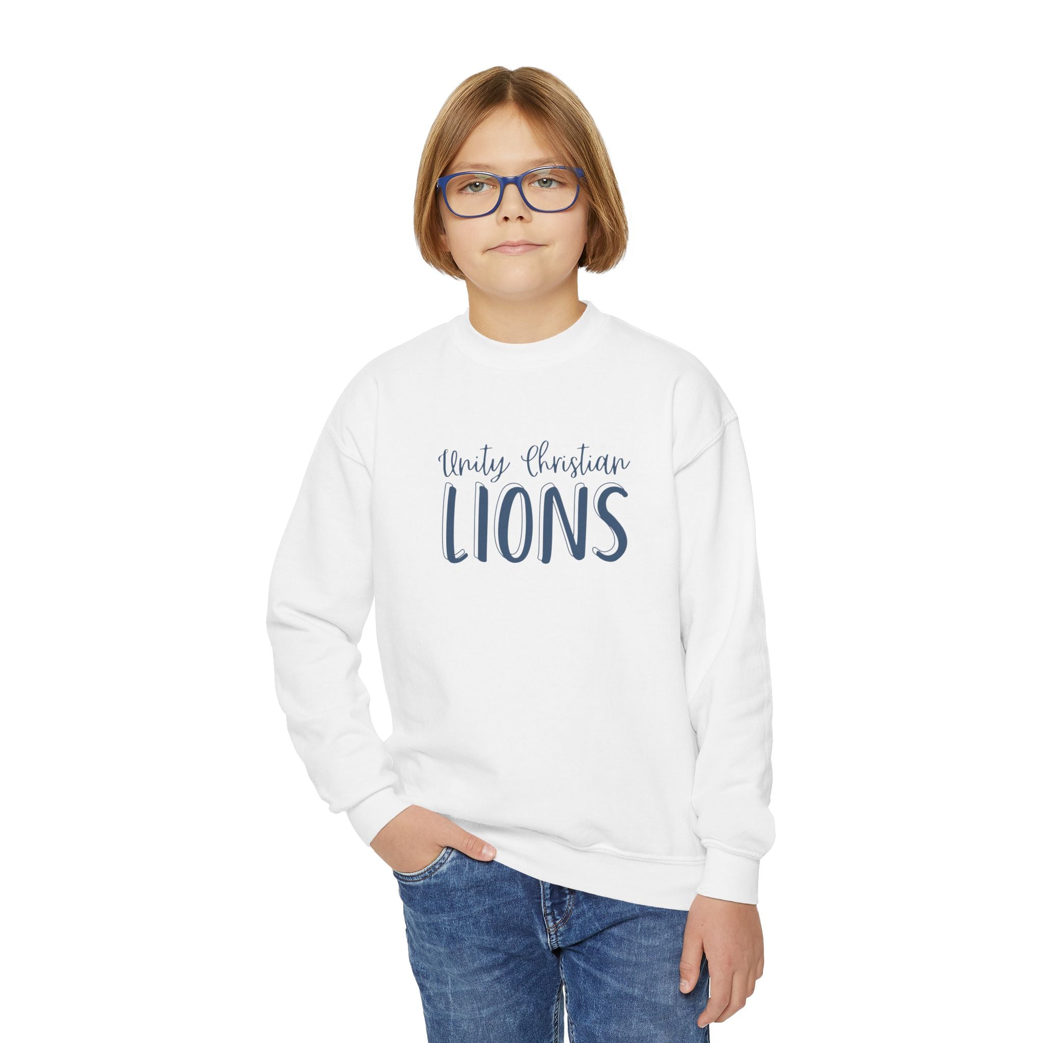 Youth Crewneck Sweatshirt - Timely Christian Lions