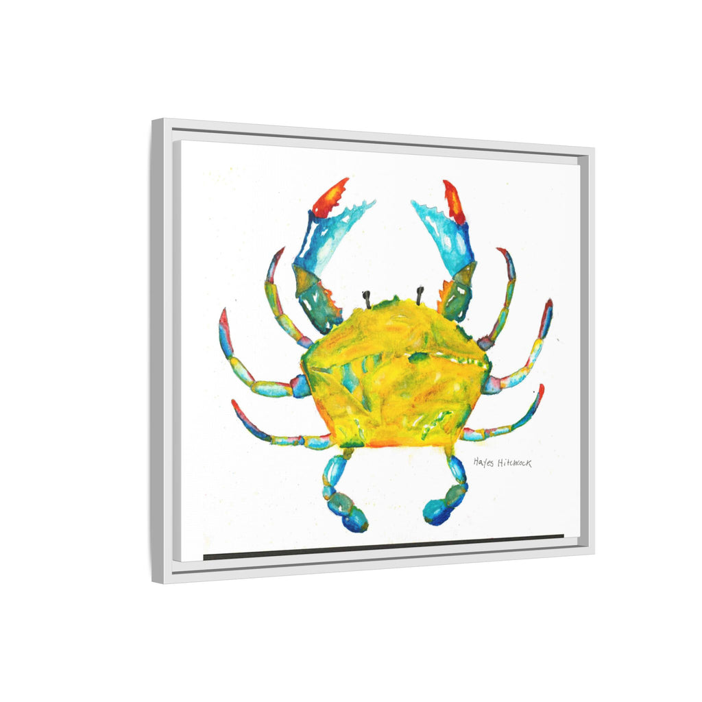Colorful Crab Matte Canvas Print (Framed) - By Hayes Hitchcock
