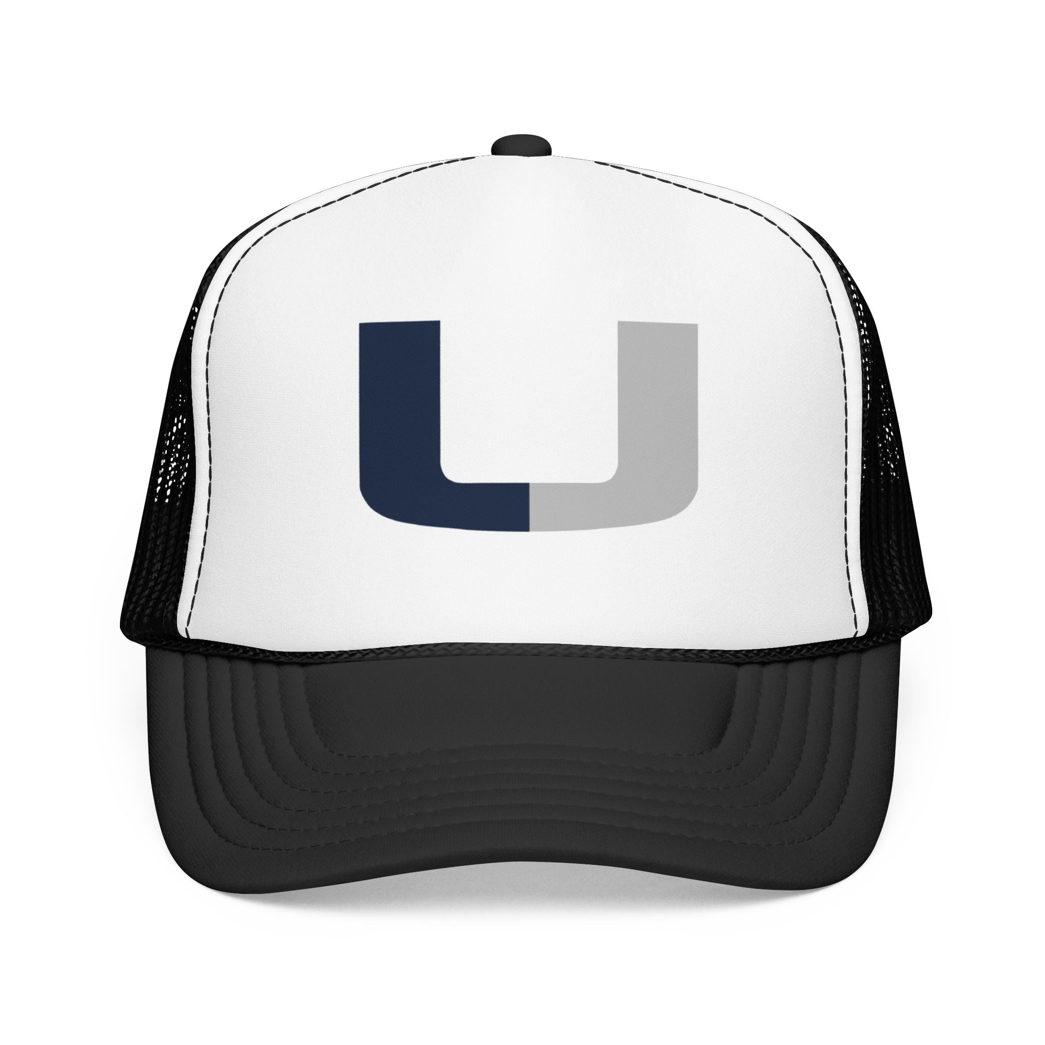 Trucker Hat – Navy & Gray Split 'U' Patch Cap