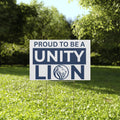 Unity Lion Yard Sign – "Proud to Be a Unity Lion" Plastic School Spirit Sign