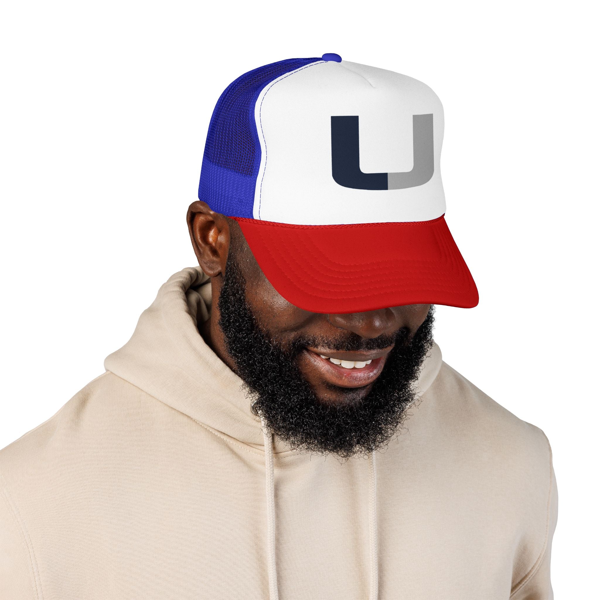 Trucker Hat – Navy & Gray Split 'U' Patch Cap