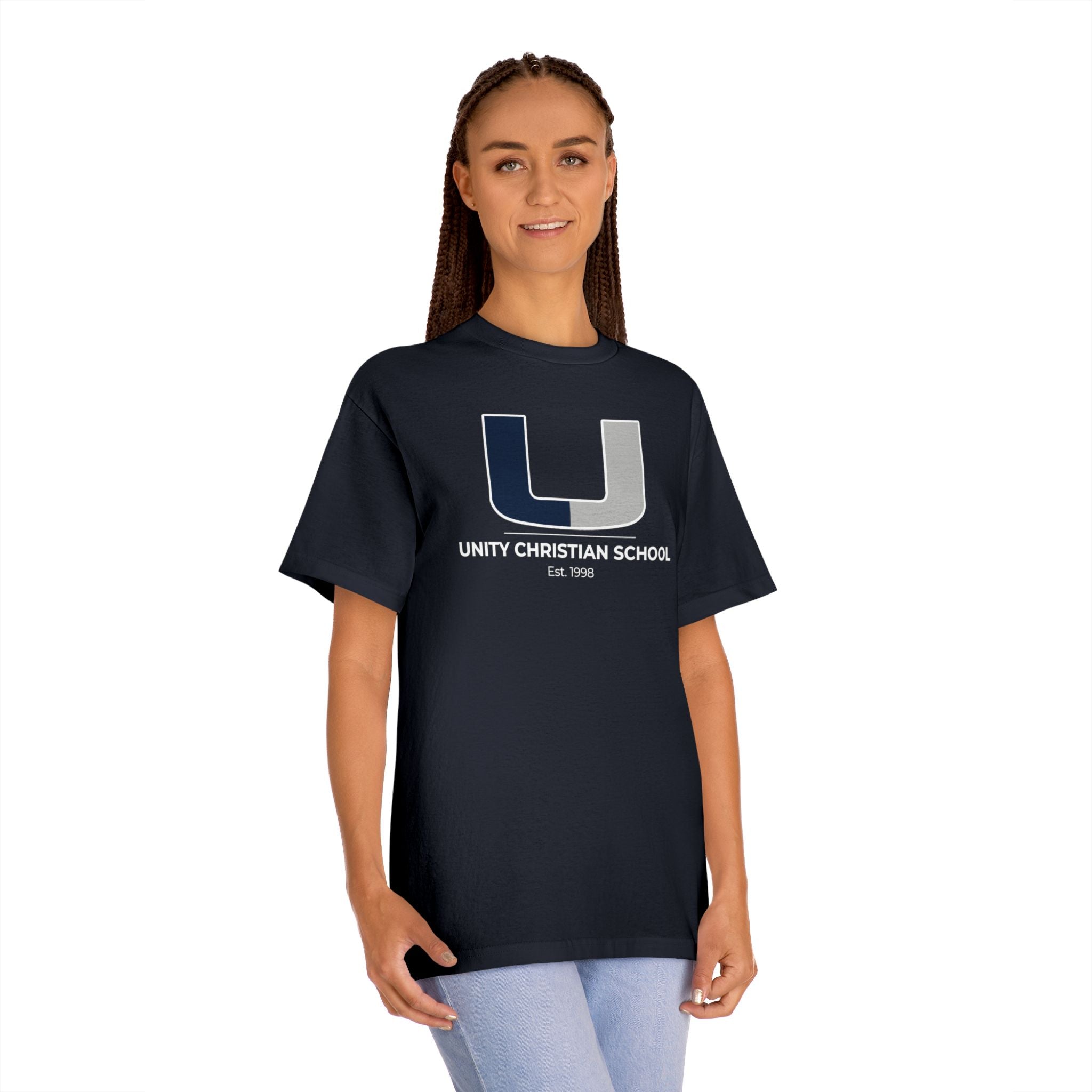Unity Christian School Logo Tee — U Letter Campus Shirt