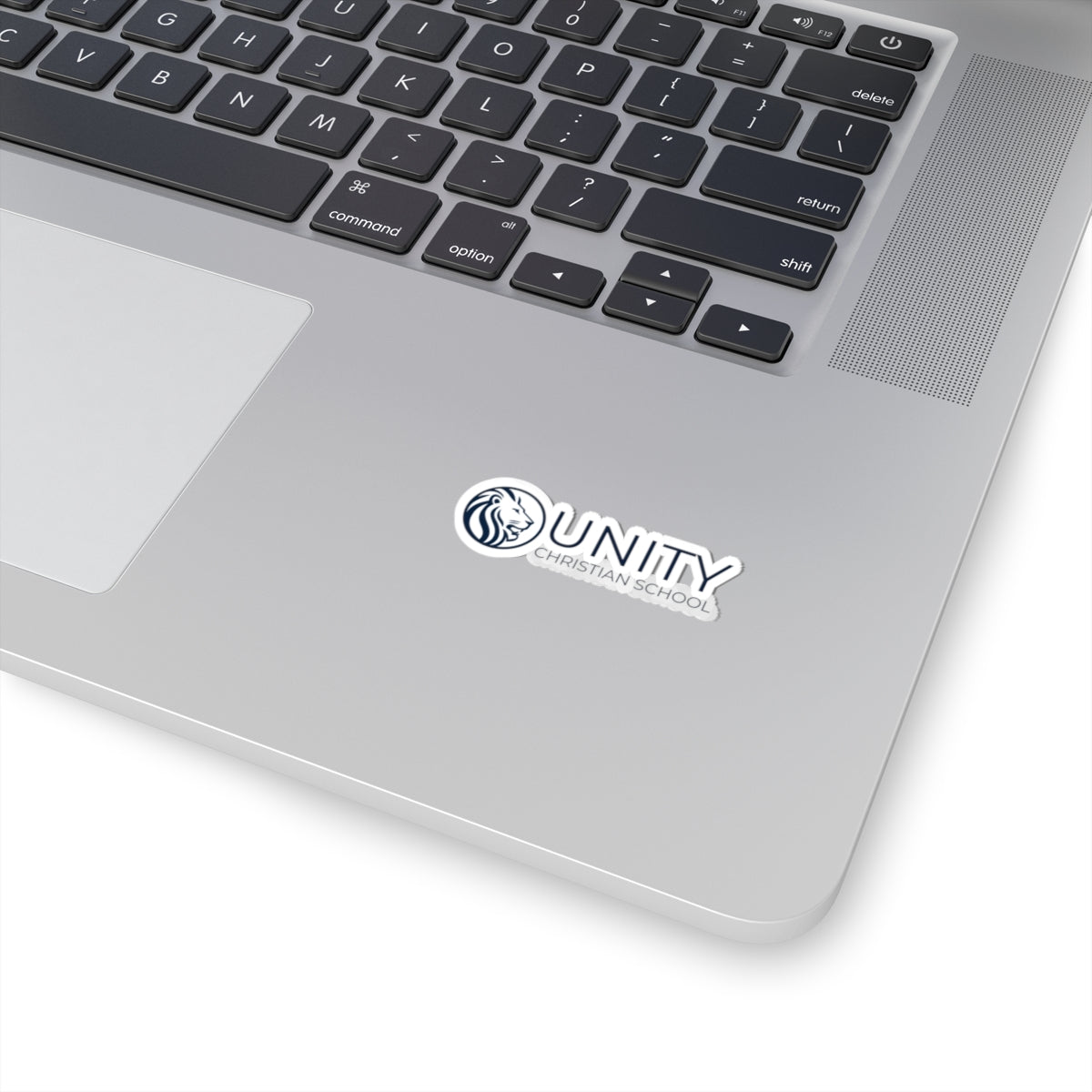 Unity Christian School Logo Kiss-Cut Sticker — Lion Emblem School Decal