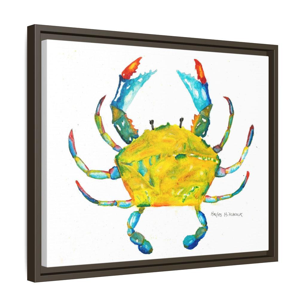 Colorful Crab Matte Canvas Print (Framed) - By Hayes Hitchcock