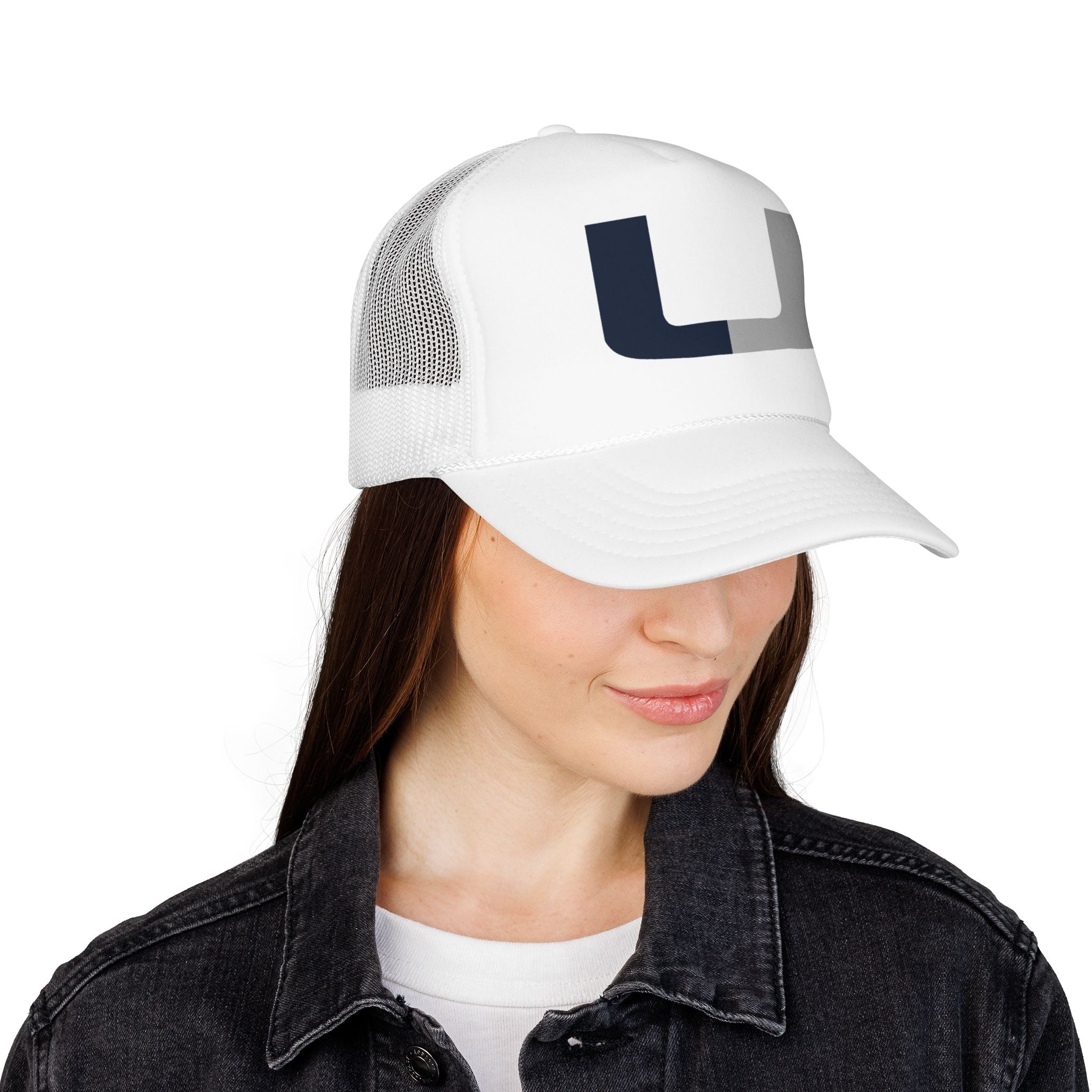 Trucker Hat – Navy & Gray Split 'U' Patch Cap