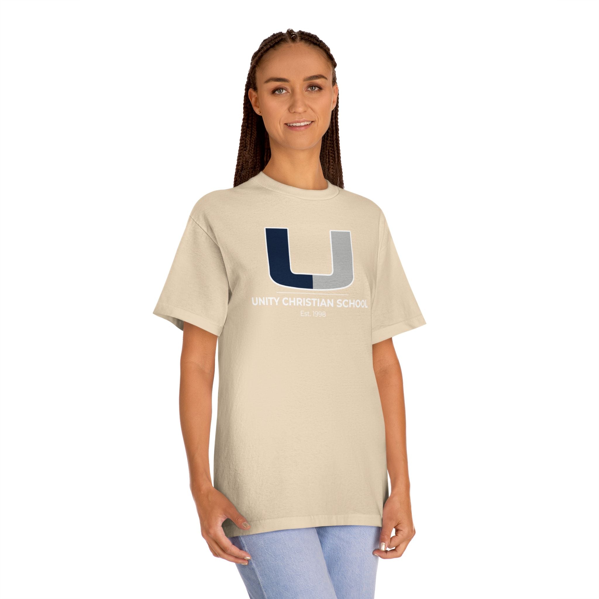 Unity Christian School Logo Tee — U Letter Campus Shirt