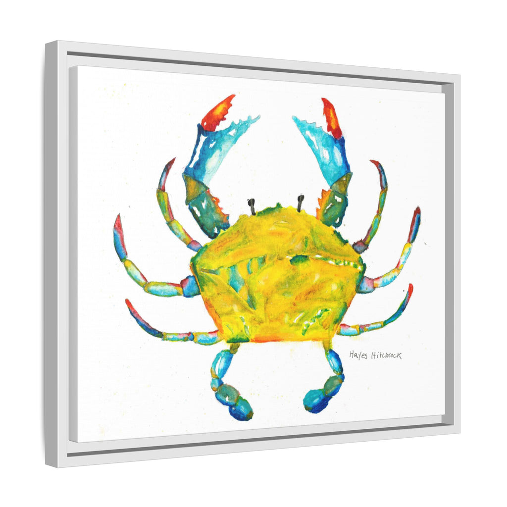Colorful Crab Matte Canvas Print (Framed) - By Hayes Hitchcock