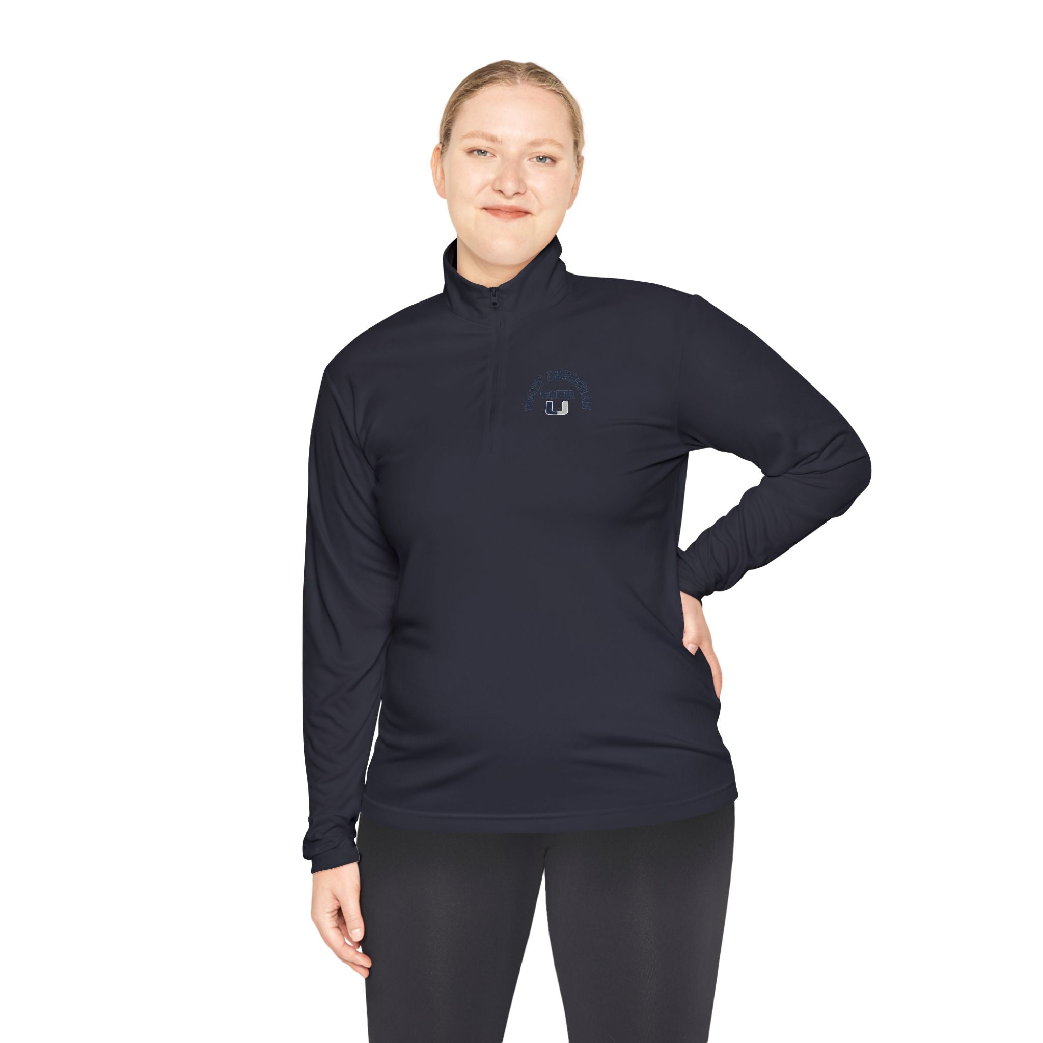 Quarter-Zip Pullover — Classic 'East Chapel Hill' Minimal Logo - Cheer