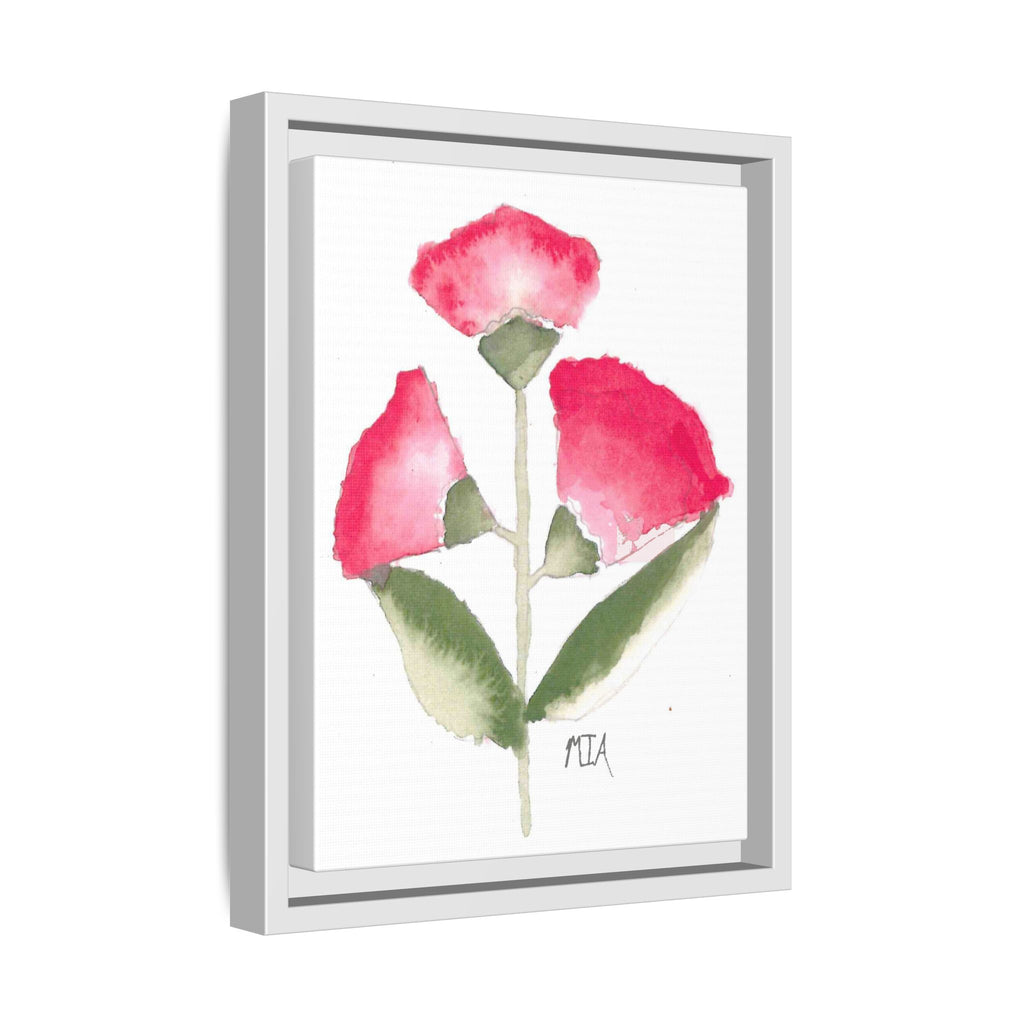 Framed Watercolor Rose Print — Matte Canvas Floral Wall Art - By Mia Roll