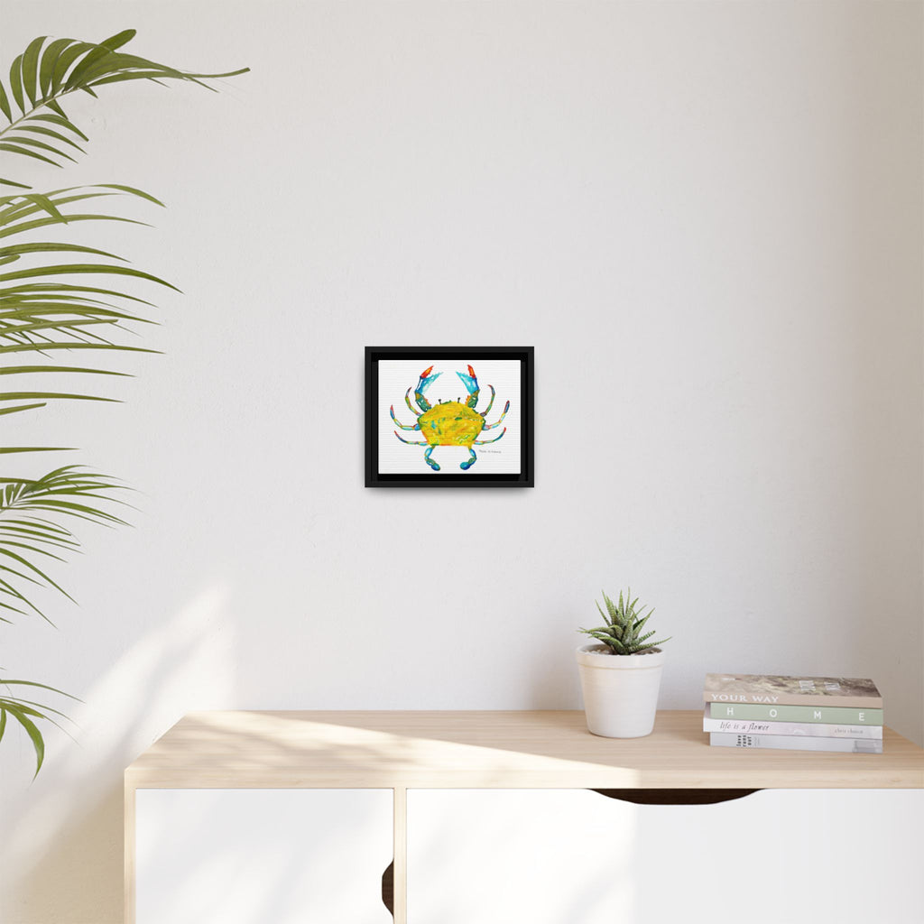Colorful Crab Matte Canvas Print (Framed) - By Hayes Hitchcock