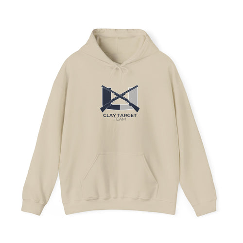 Clay Target Team Hoodie — Crossed Shotguns Logo Pullover - Adult