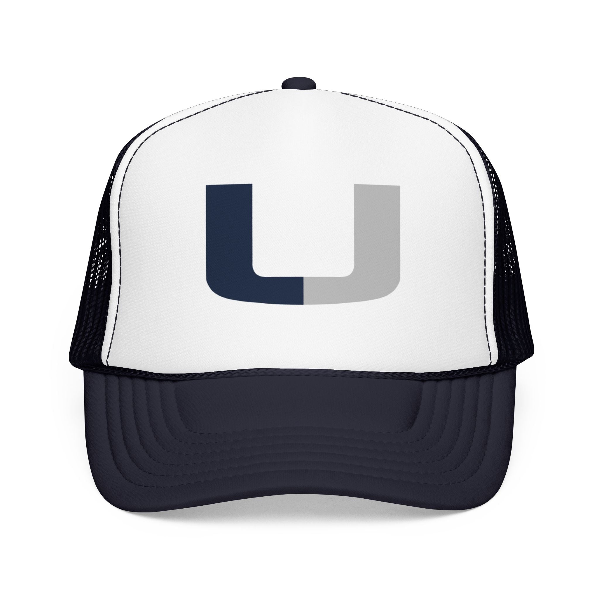 Trucker Hat – Navy & Gray Split 'U' Patch Cap