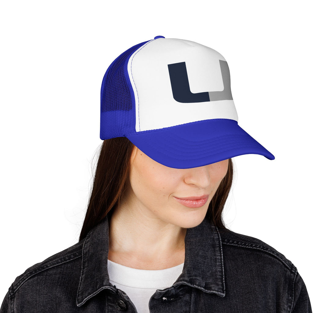 Trucker Hat – Navy & Gray Split 'U' Patch Cap