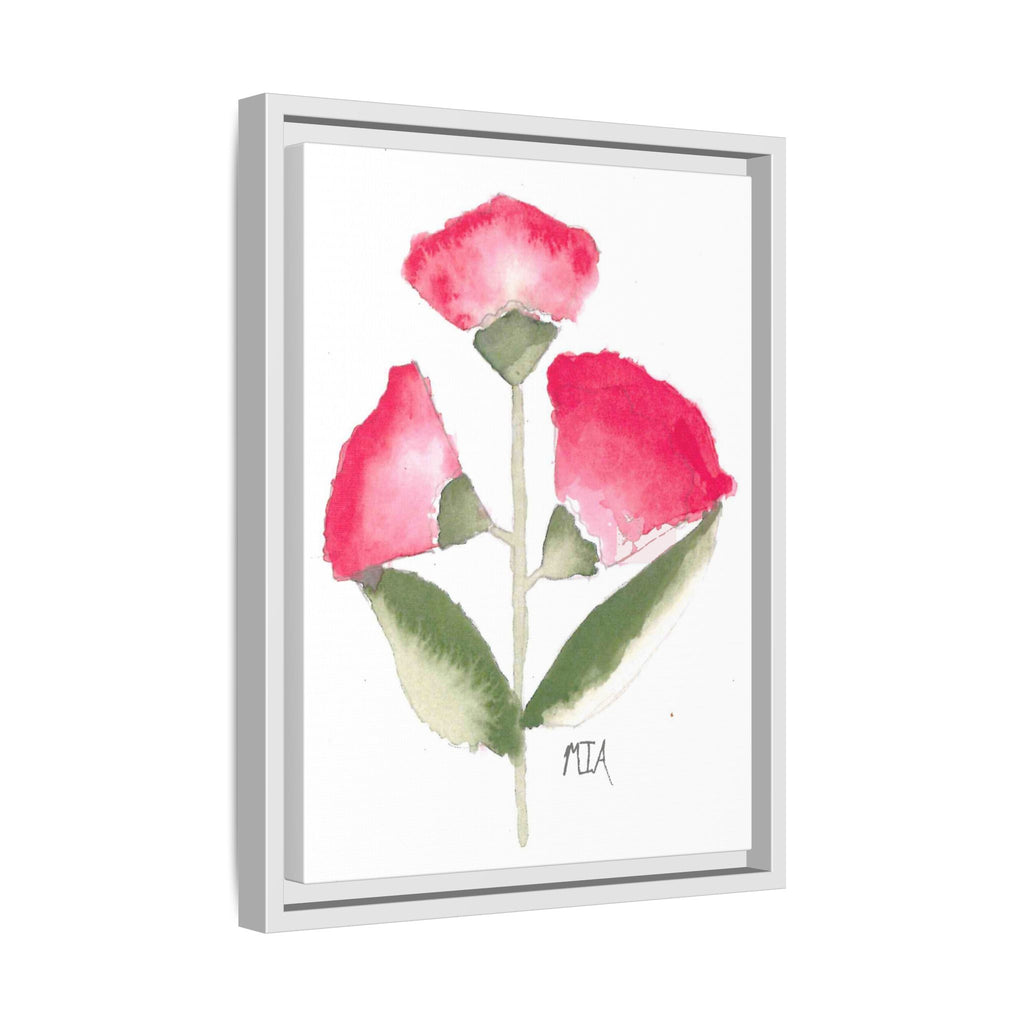 Framed Watercolor Rose Print — Matte Canvas Floral Wall Art - By Mia Roll
