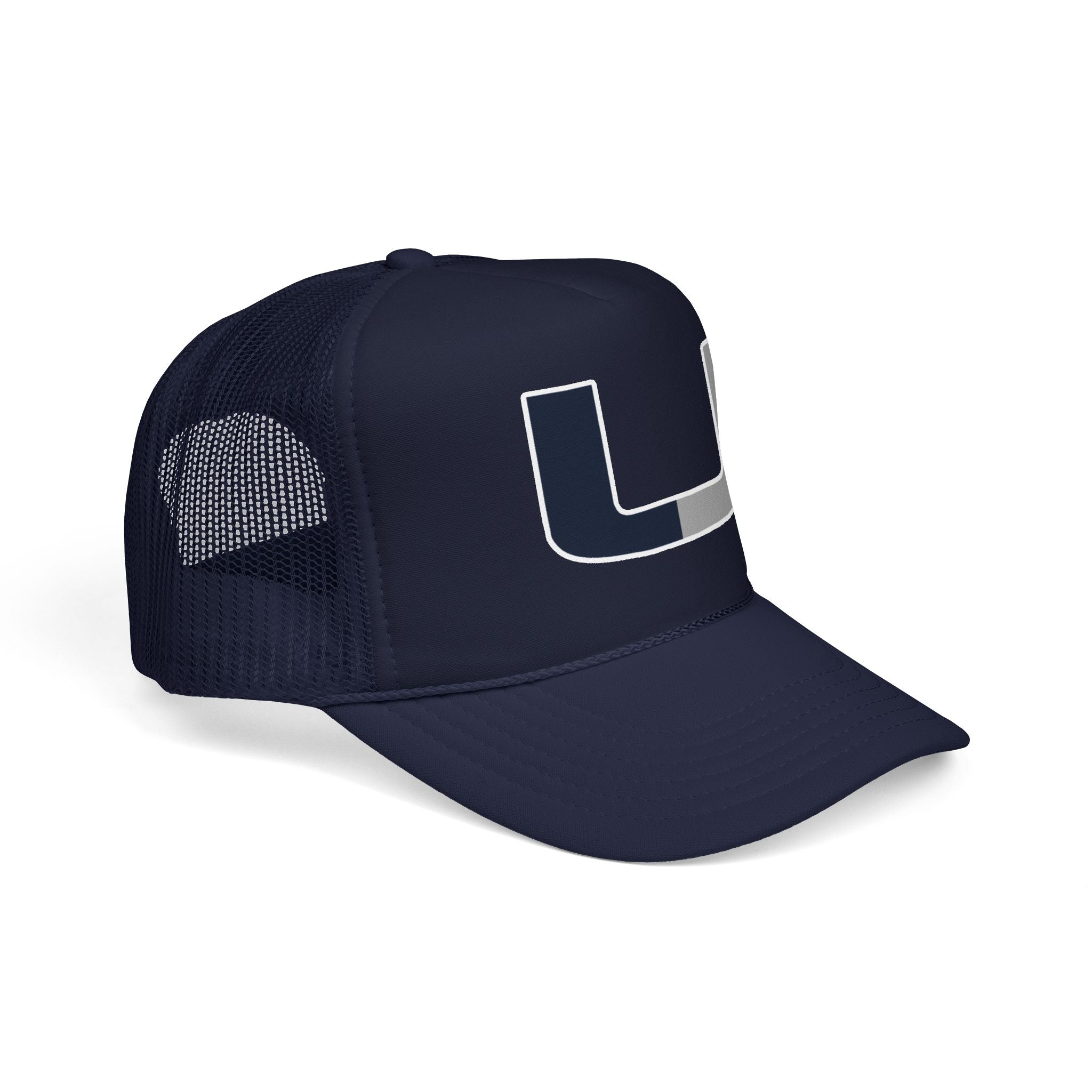 Trucker Hat – Navy & Gray Split 'U' Patch Cap