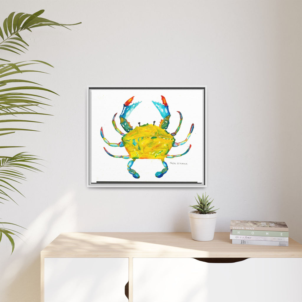 Colorful Crab Matte Canvas Print (Framed) - By Hayes Hitchcock
