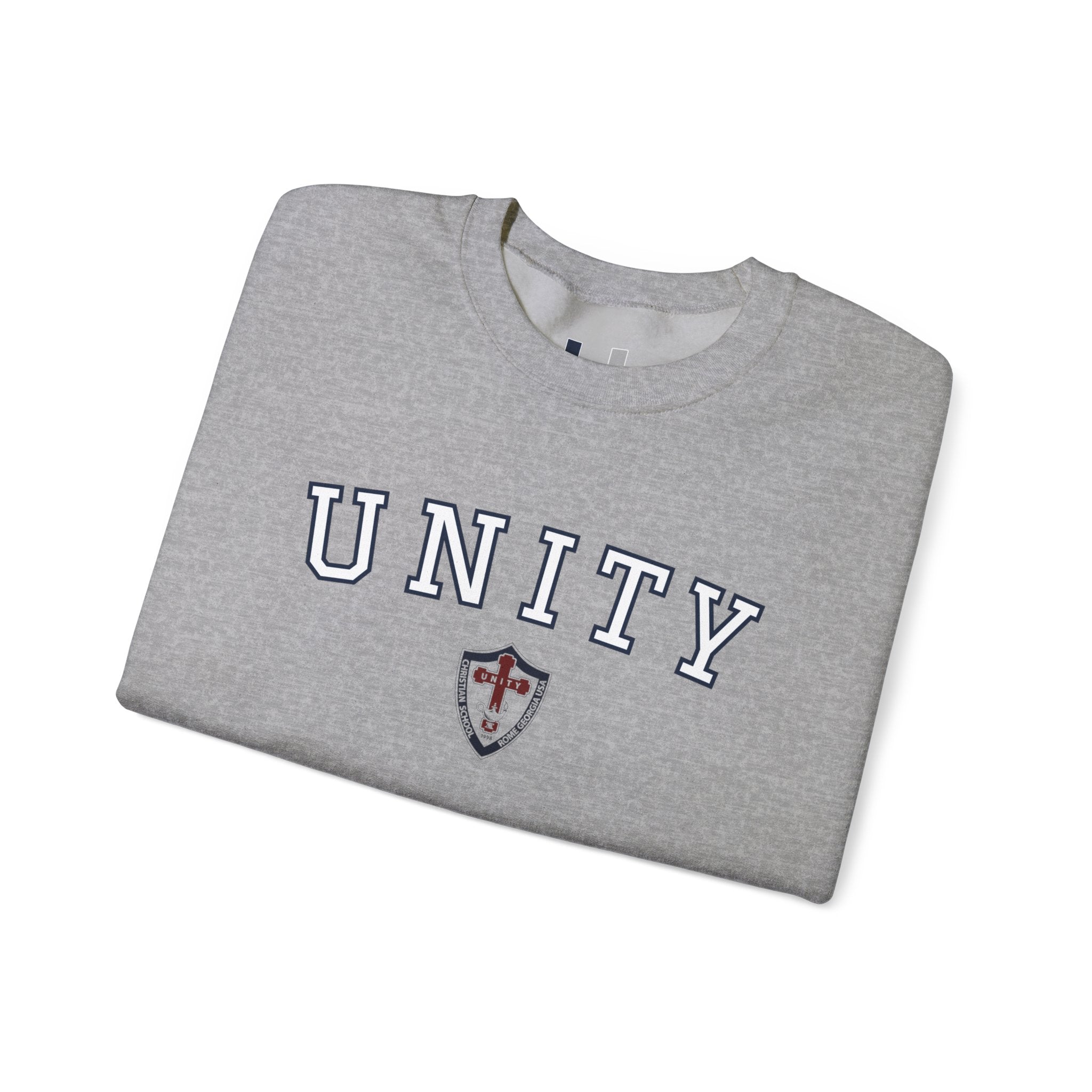 Unity Crewneck Sweatshirt — Collegiate Shield Graphic