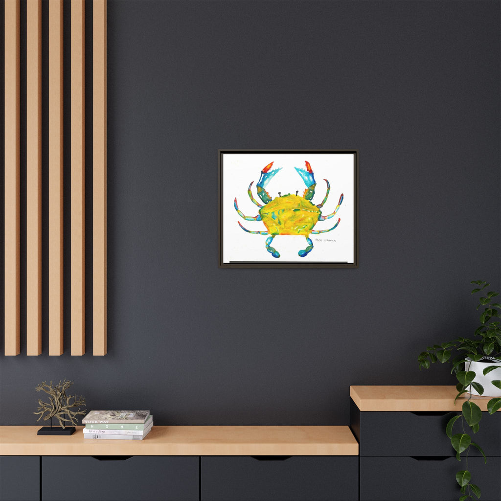 Colorful Crab Matte Canvas Print (Framed) - By Hayes Hitchcock