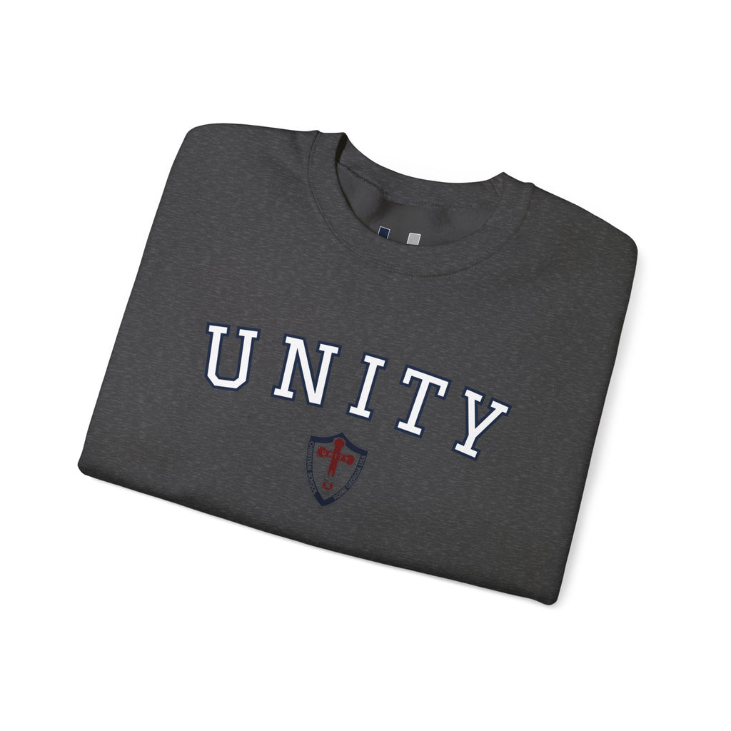 Unity Crewneck Sweatshirt — Collegiate Shield Graphic