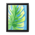 Framed Matte Canvas - Tropical Monstera Leaf Watercolor Wall Art - By Eli James