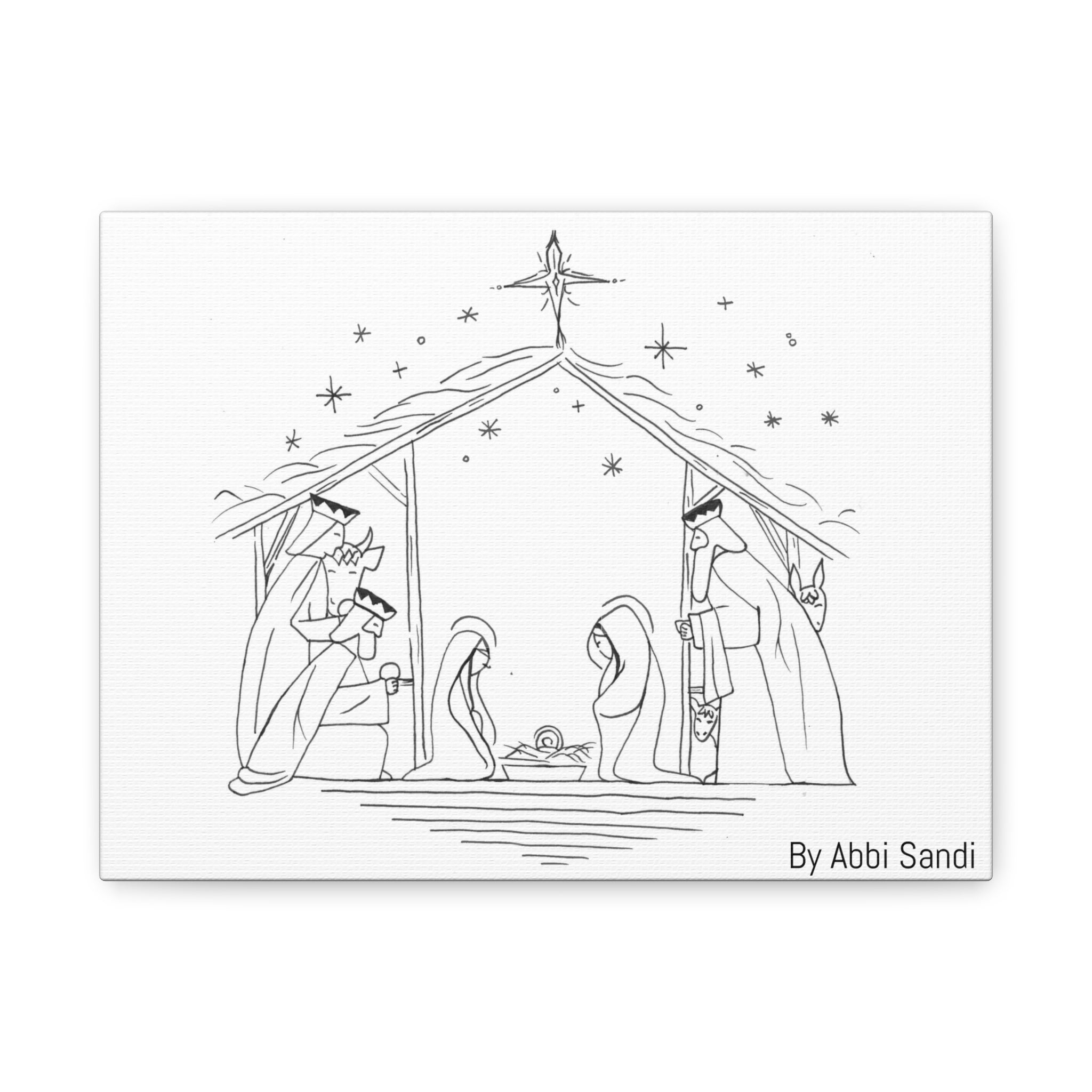 Nativity Scene Canvas Wall Art, BY Abbi Sandi