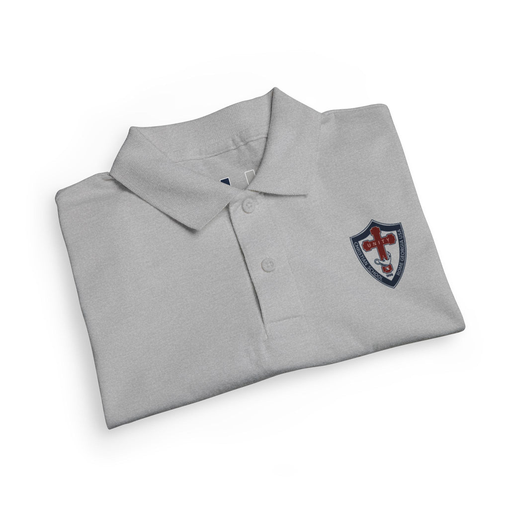 Youth Polo Shirt with Shield Crest Embroidery - School Uniform DryBlend