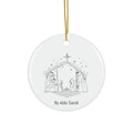 Nativity Ceramic Ornament — Round Christmas Manger Scene (4 Shapes)