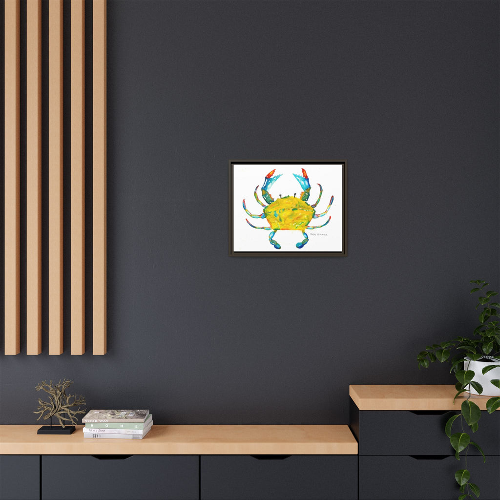 Colorful Crab Matte Canvas Print (Framed) - By Hayes Hitchcock