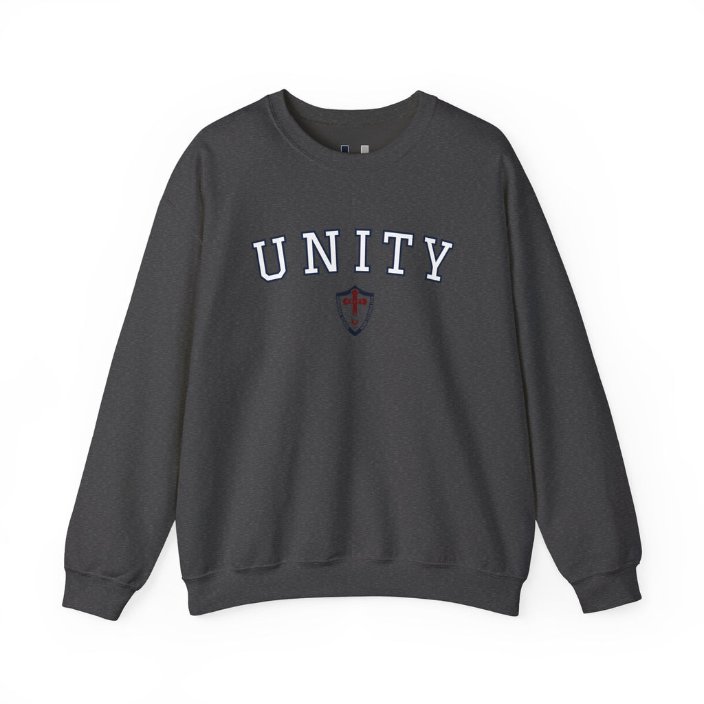 Unity Crewneck Sweatshirt — Collegiate Shield Graphic