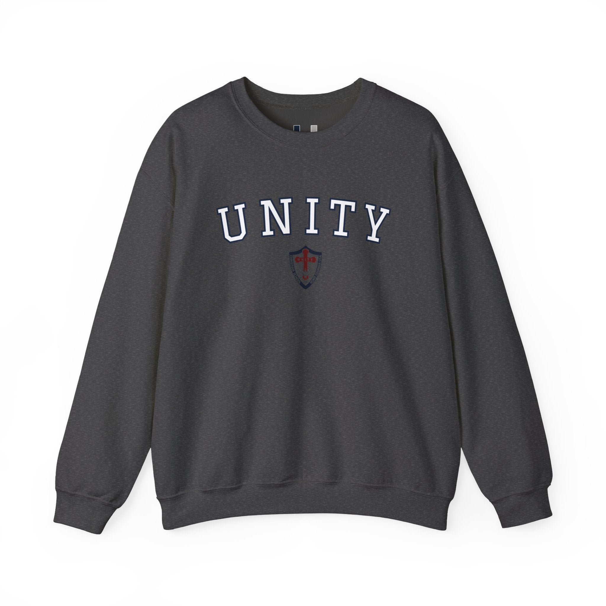Unity Crewneck Sweatshirt — Collegiate Shield Graphic