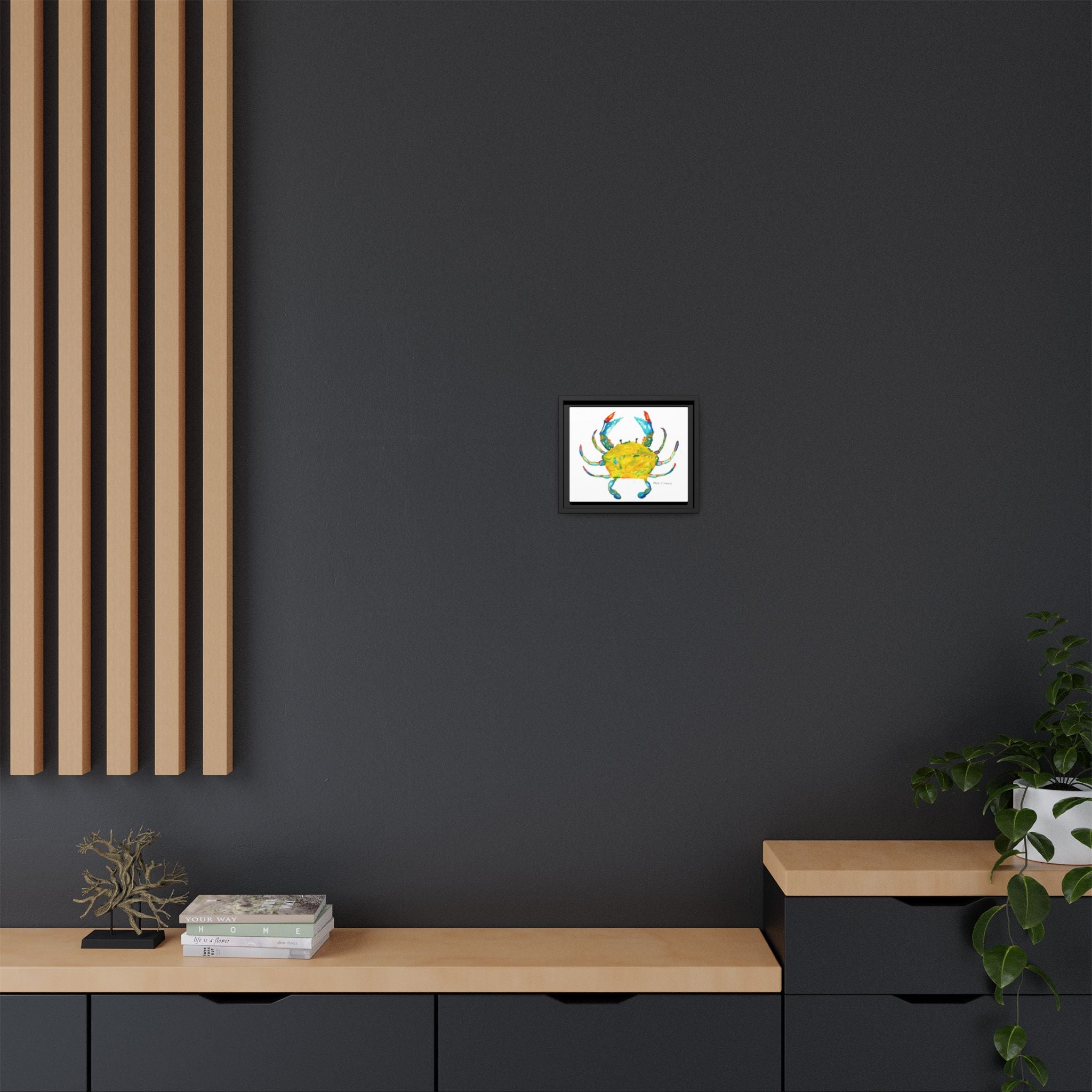 Colorful Crab Matte Canvas Print (Framed) - By Hayes Hitchcock