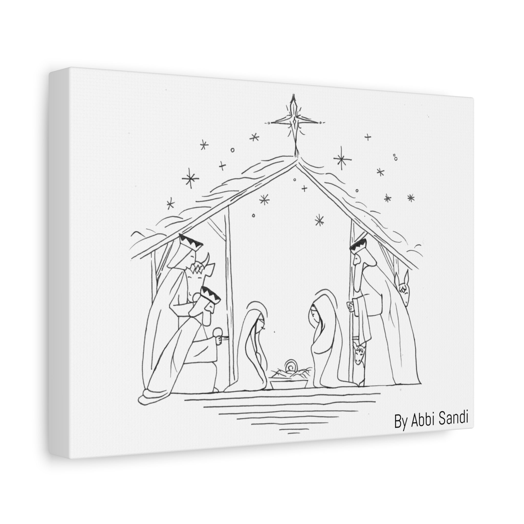 Nativity Scene Canvas Wall Art, BY Abbi Sandi