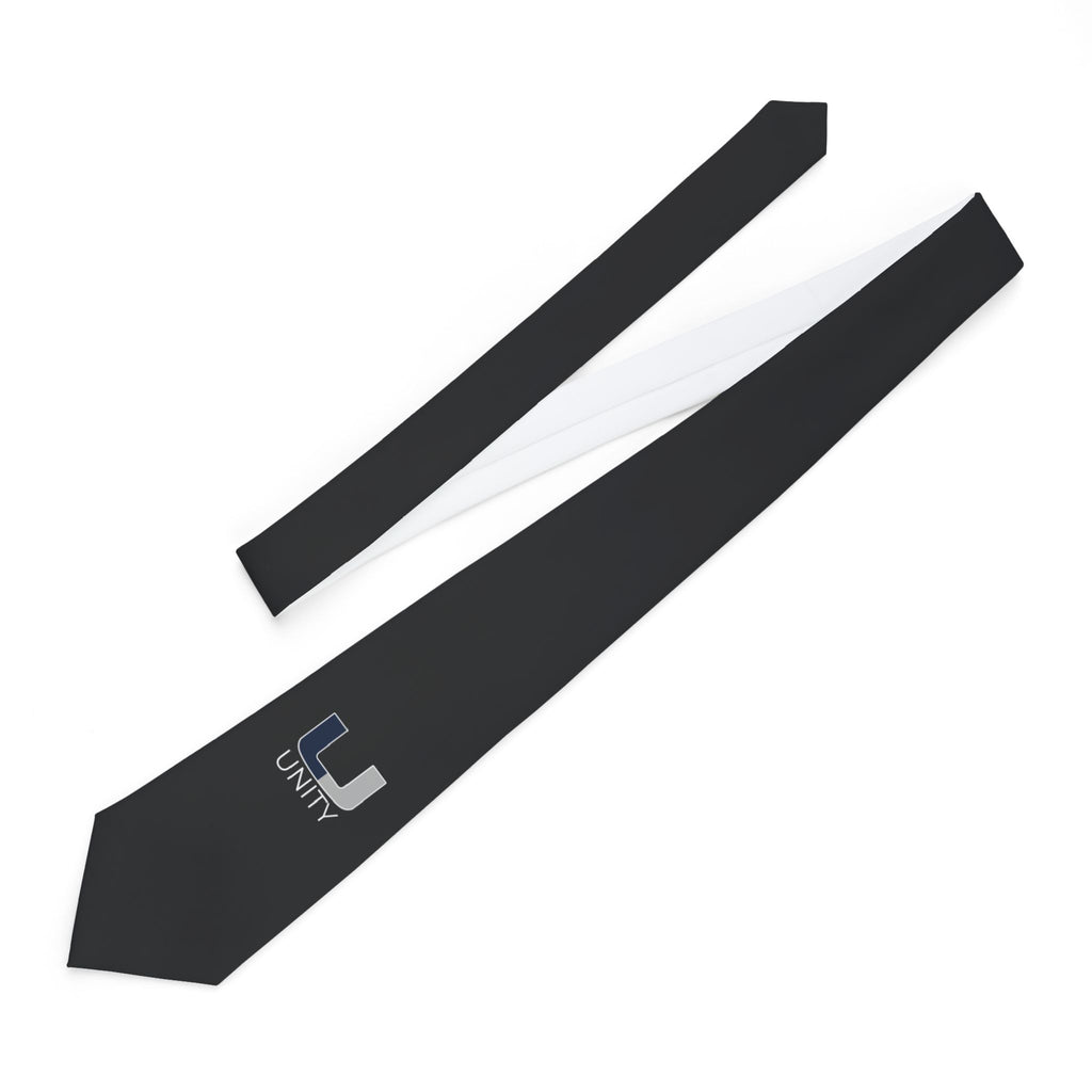 Unity Logo Necktie – Black Business Tie with Subtle 'Unity' Emblem